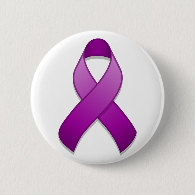 Purple Awareness Ribbon Button (Front)