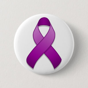Purple Awareness Ribbon Button