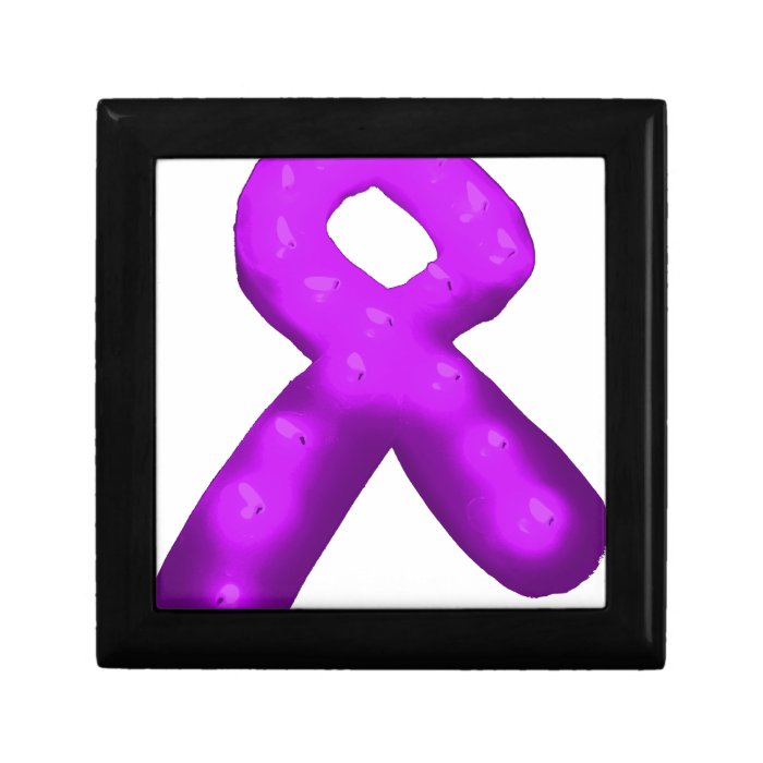 Purple Awareness Ribbon Candle Trinket Box