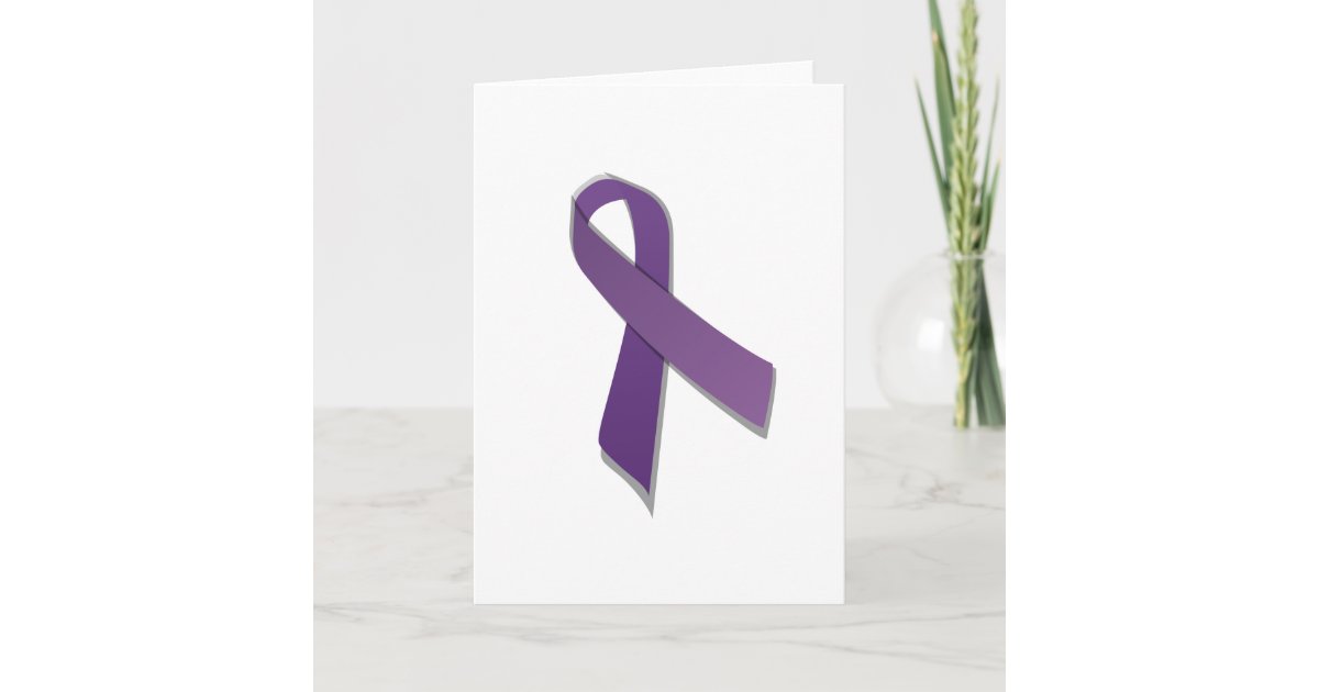 Purple awareness ribbon card | Zazzle