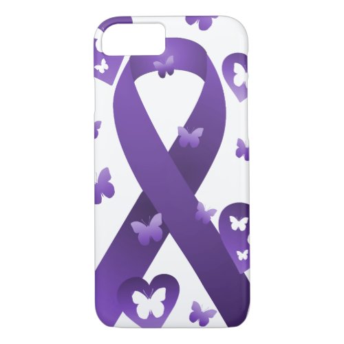 Purple Awareness Ribbon iPhone 87 Case