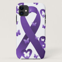 Purple Awareness Ribbon iPhone 11 Case