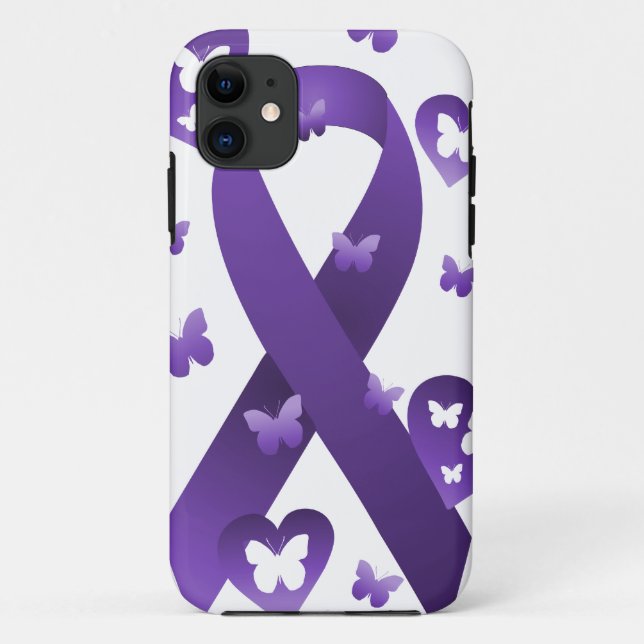 Purple Awareness Ribbon Case-Mate iPhone Case (Back)