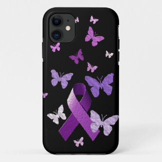 Purple Awareness Ribbon iPhone 11 Case