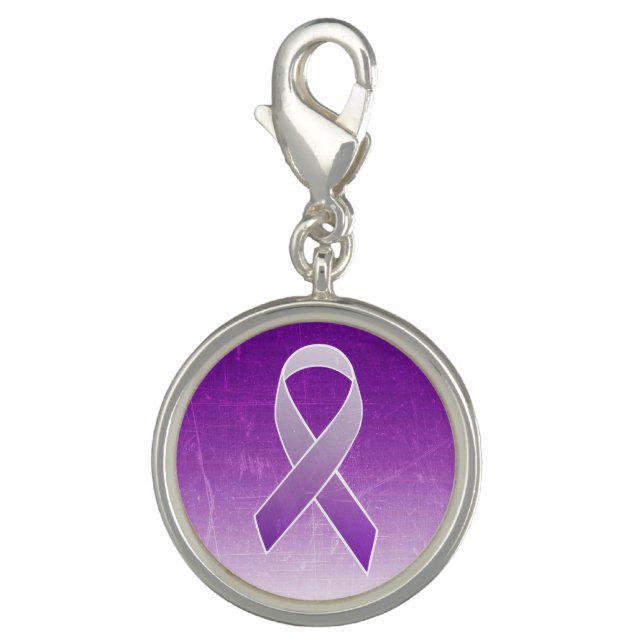 Purple Awareness Ribbon Charm (Front)