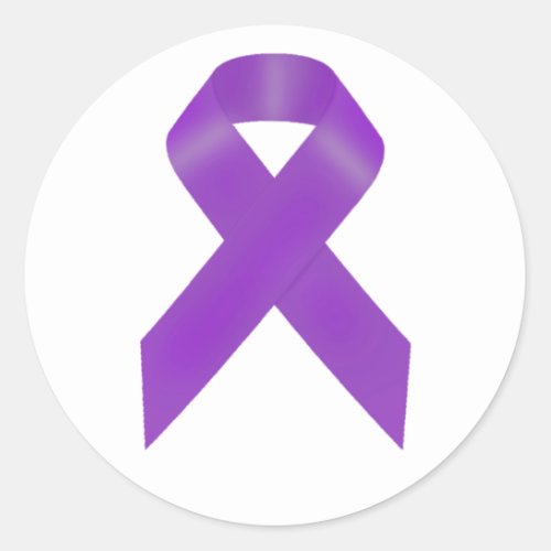 Purple Awareness Ribbon Classic Round Sticker
