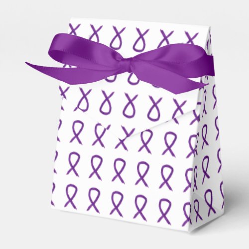 Purple Awareness Ribbon Custom Art Party Favor Box