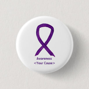 Purple Awareness Ribbon Custom Art Pins
