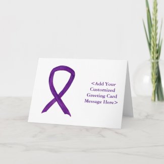 Purple Awareness Ribbon Custom Note Cards