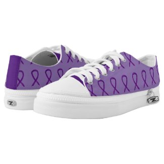 Purple Awareness Ribbon Custom Sneakers