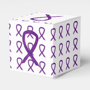 Purple Awareness Ribbon Custom Take Out Favor Box