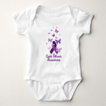 Purple Awareness Ribbon: Cystic Fibrosis Baby Bodysuit