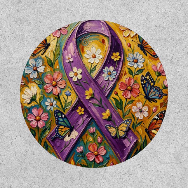 Purple Awareness Ribbon Fibro Patch (Front)