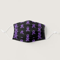 Purple Awareness Ribbon Fighter Adult Cloth Face Mask