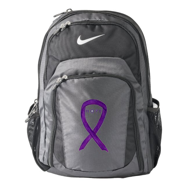 Purple Awareness Ribbon Hope Customized Backpacks (Front)