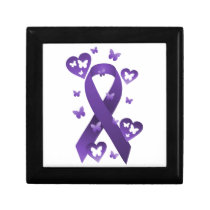 Purple Awareness Ribbon Keepsake Box