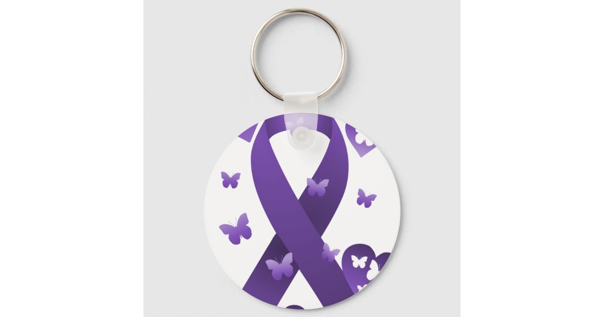 Purple Awareness Ribbon Keychain | Zazzle