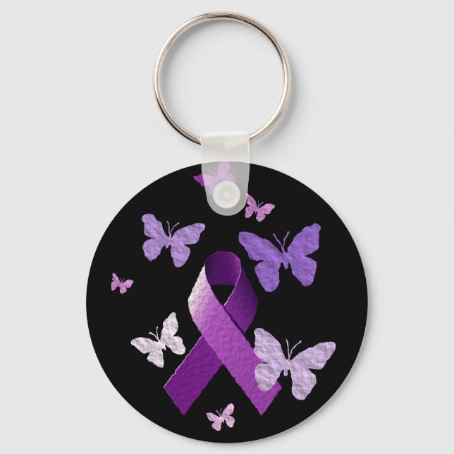 Purple Awareness Ribbon Keychain (Front)
