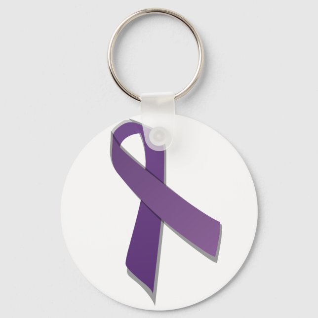 purple awareness ribbon keychain (Front)