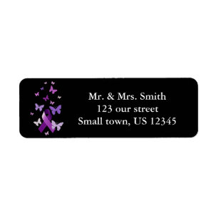 Purple Awareness Ribbon Label
