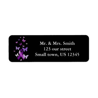 Purple Awareness Ribbon Label