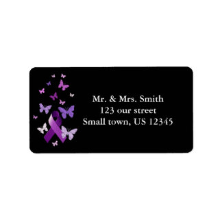 Purple Awareness Ribbon Label