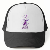Purple Awareness Ribbon: Lupus Trucker Hat