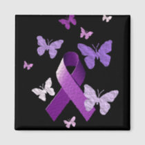 Purple Awareness Ribbon Magnet