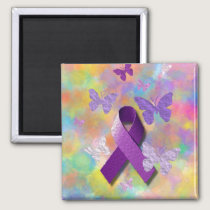 Purple Awareness Ribbon Magnet