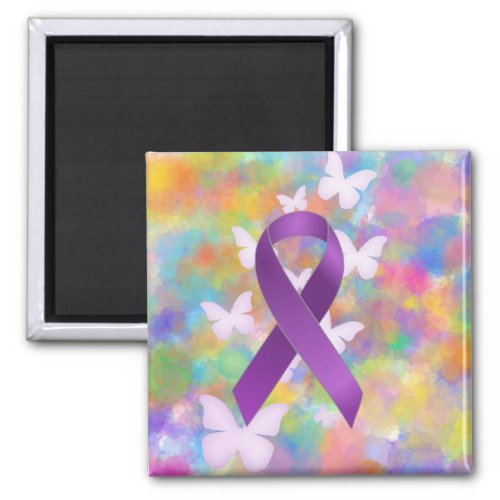 Purple Awareness Ribbon Magnet