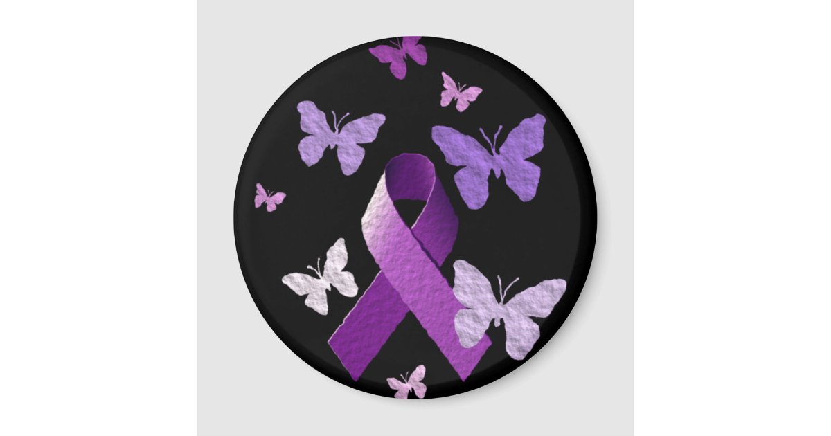 Epilepsy Awareness Purple Ribbon Magnet