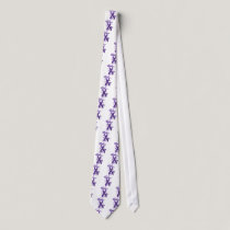 Purple Awareness Ribbon Neck Tie