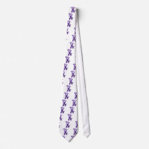 Purple Awareness Ribbon Neck Tie