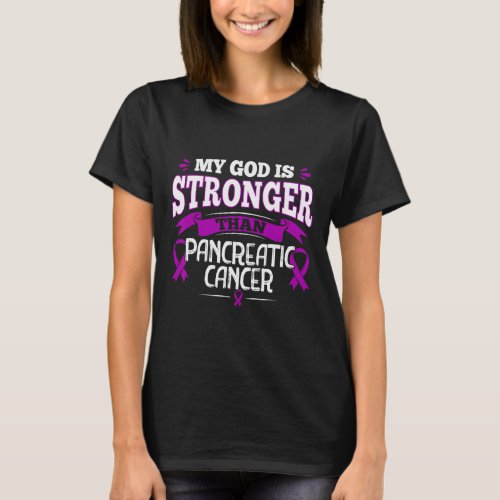 Purple Awareness Ribbon _ Pancreatic Cancer Surviv T_Shirt