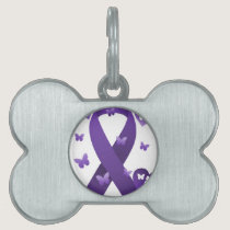 Purple Awareness Ribbon Pet Tag