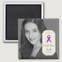 Purple Awareness Ribbon Photo Keepsake Magnet