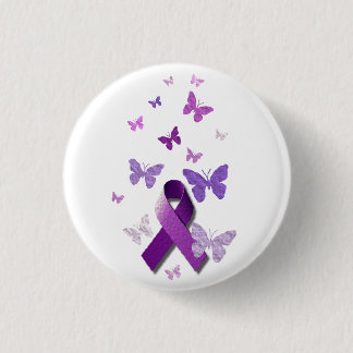 Purple Awareness Ribbon Pinback Button