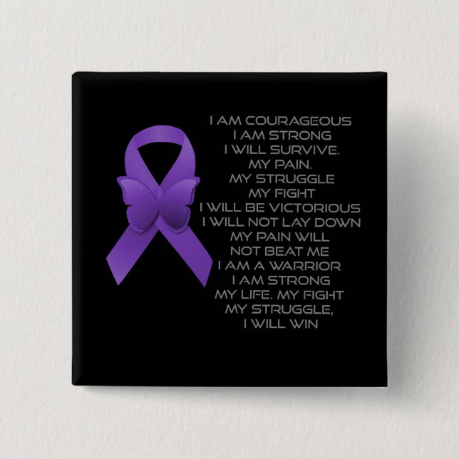 Purple Awareness Ribbon/poem Button (Front)