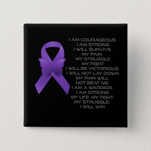 Purple Awareness Ribbonpoem Button