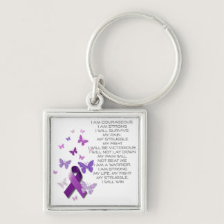Purple Awareness Ribbon/poem Keychain