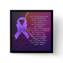 Purple Awareness Ribbon/poem Pinback Button