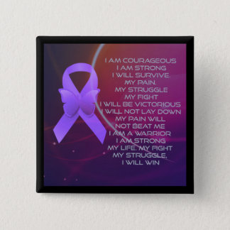 Purple Awareness Ribbon/poem Pinback Button