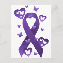 Purple Awareness Ribbon Postcard