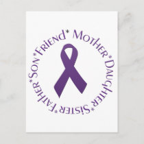 purple awareness ribbon postcard