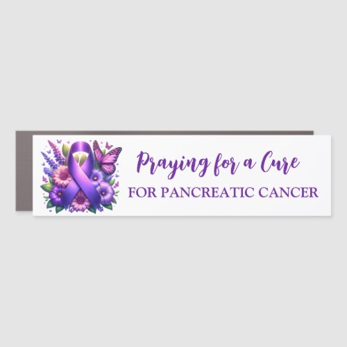 Purple Awareness Ribbon  Praying for a Cure Car Magnet