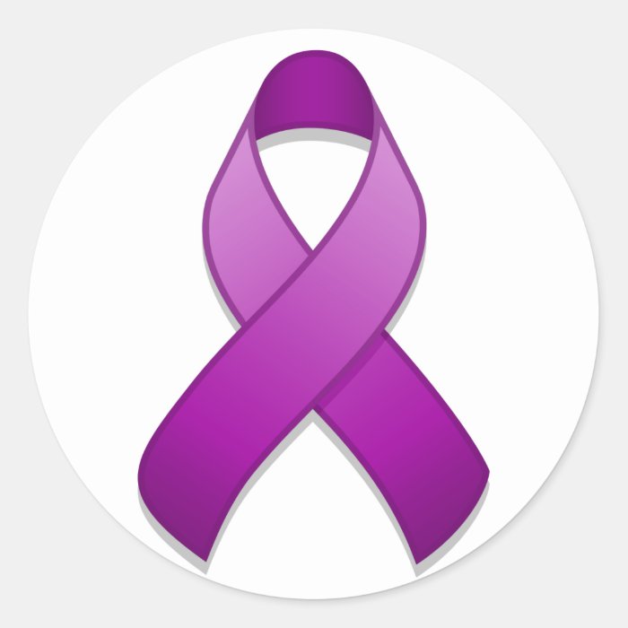 Purple Awareness Ribbon Round Sticker Zazzle 6317