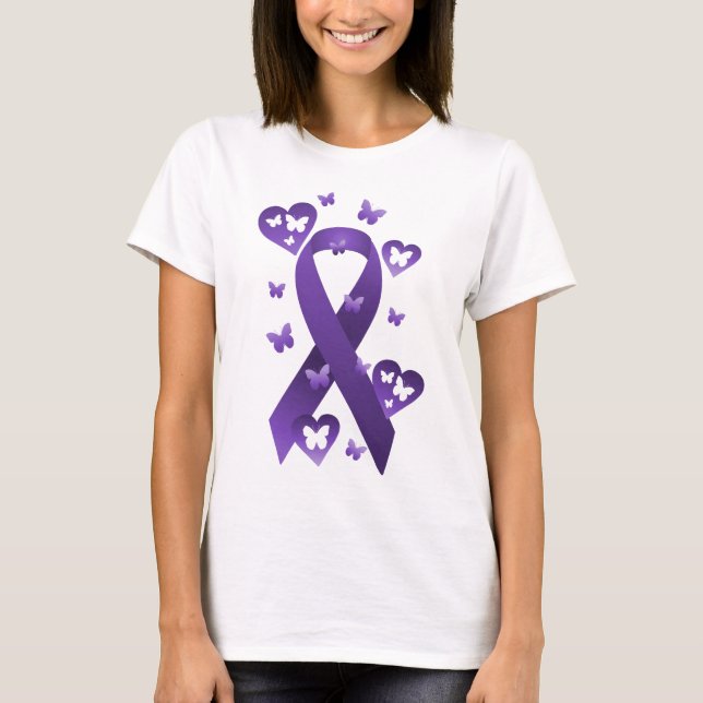 Purple Awareness Ribbon T-Shirt (Front)