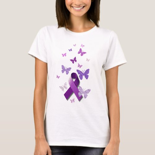 Purple Awareness Ribbon T_Shirt