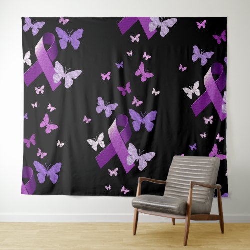 Purple Awareness Ribbon  Tapestry