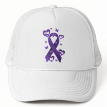 Purple Awareness Ribbon Trucker Hat